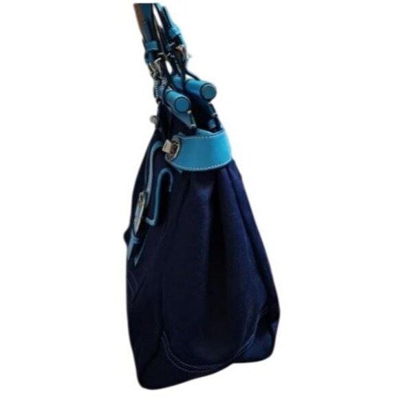 COACH RARE 2004 Limited Edition Soho Dowel Top Leather Satchel Light Blue & blue - Picture 4 of 11